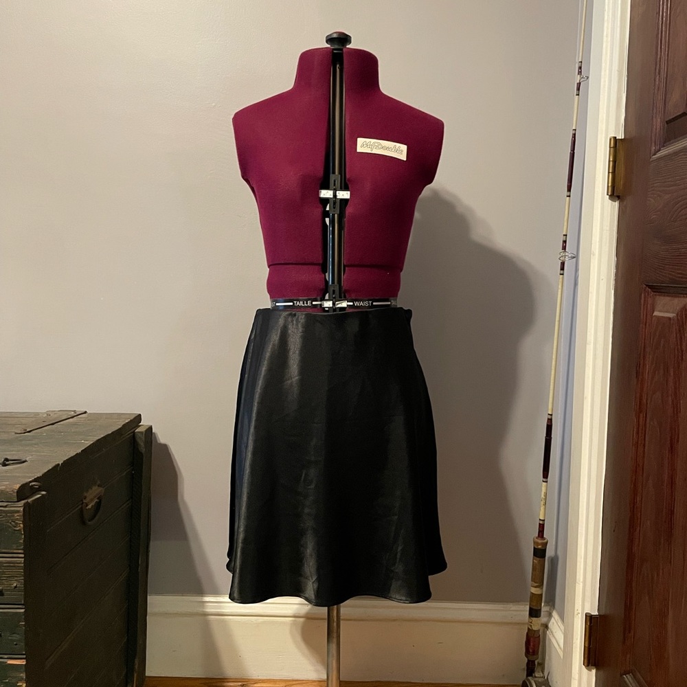 Black satin skirt